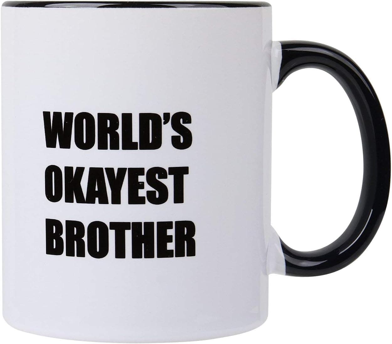 Gifts For Brother- World's Okayest Brother 11 OZ Coffee Mugs, Brother Birthday Thank You Christmas Gifts From Sister Brother