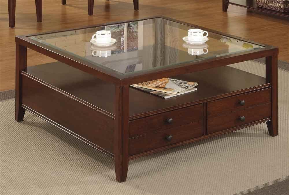 Riverside Furniture Avenue Square Cocktail Table in Dark Cherry