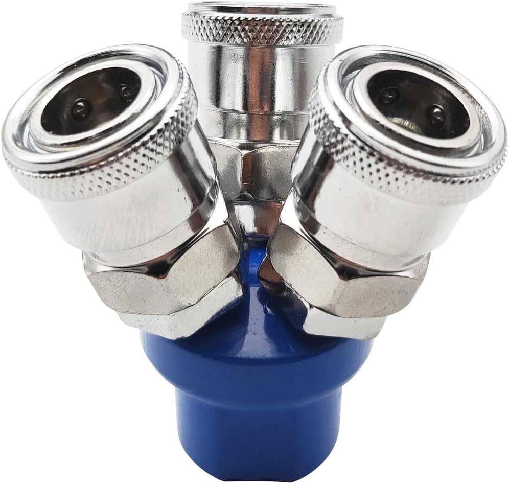 Sipery 3 Way C Type Quick Connect Air Hose Splitter Manifold Air Compressor Coupler Manifold 0.5inch Outlet Hole Diameter