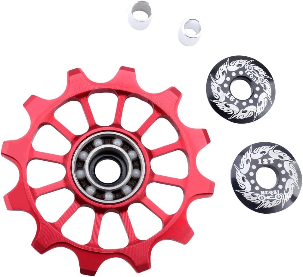 MonkeyJack Derailleur Pulley 12T Rear Derailleur Jockey Wheel for Road Bike, Mountain Bike, MTB, BMX - Red