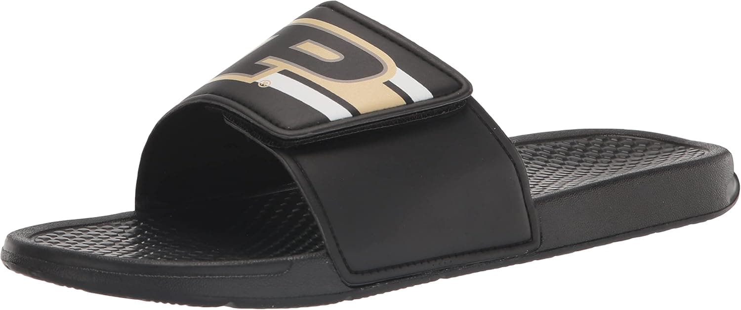 FOCO Men's NCAA College Team Logo Sport Legacy Stripe Slide Sandals