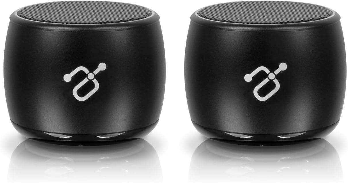 Aluratek Dual Speaker Portable Bluetooth Stereo Speakers Strong Bass Powerful Volume True Wireless Stereo Technology Hands-Free Talking 2x3W Wireless Speaker Pair with Phones, Tablets, TVs and PCs (ABDS02F)
