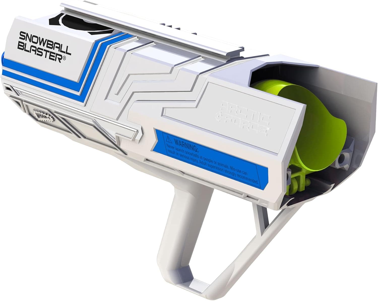 Wham-O Artic Force Snowball Blaster with Detachable Snowball Maker | Comfortable Handle for Accuracy & Control | Easy toAim, Green