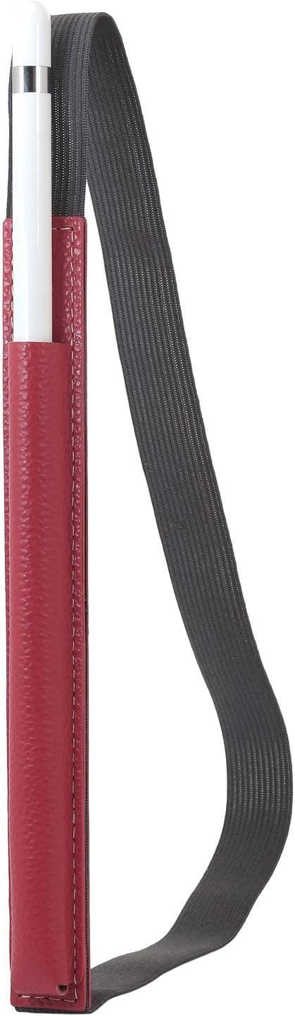 StilGut Genuine Leather Pencil Holder for Apple Pencil & iPad Pro 12,9" 2015/2017/2018 Sleeve Case, Red
