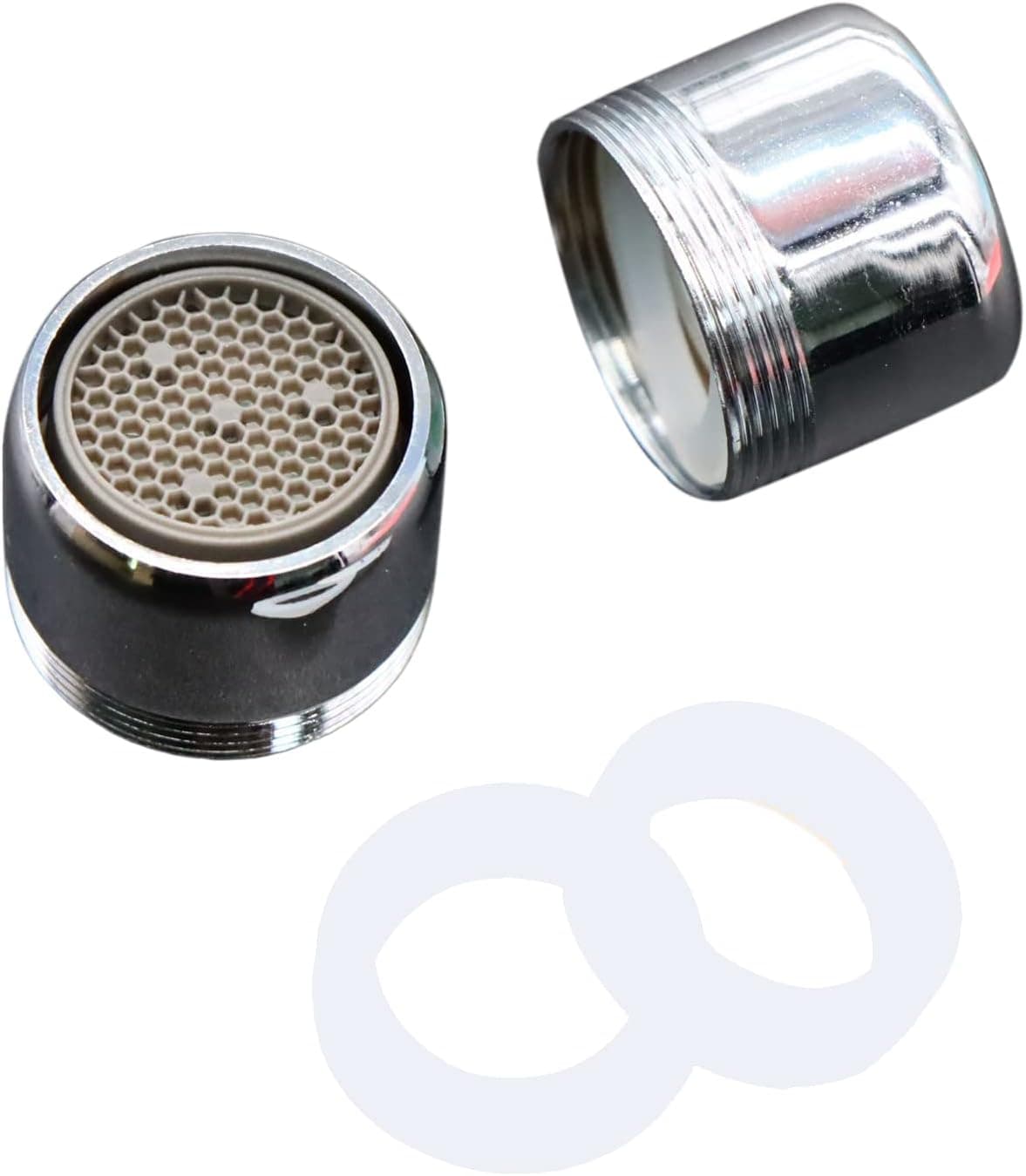 2 Packs Sink Faucet Aerator, Standard Size Kitchen Sink Aerator Replacement Parts with Brass Shell, Male&Female Dual Thread Aerator Fits for Most Kitchen Bathroom (1.8GPM)