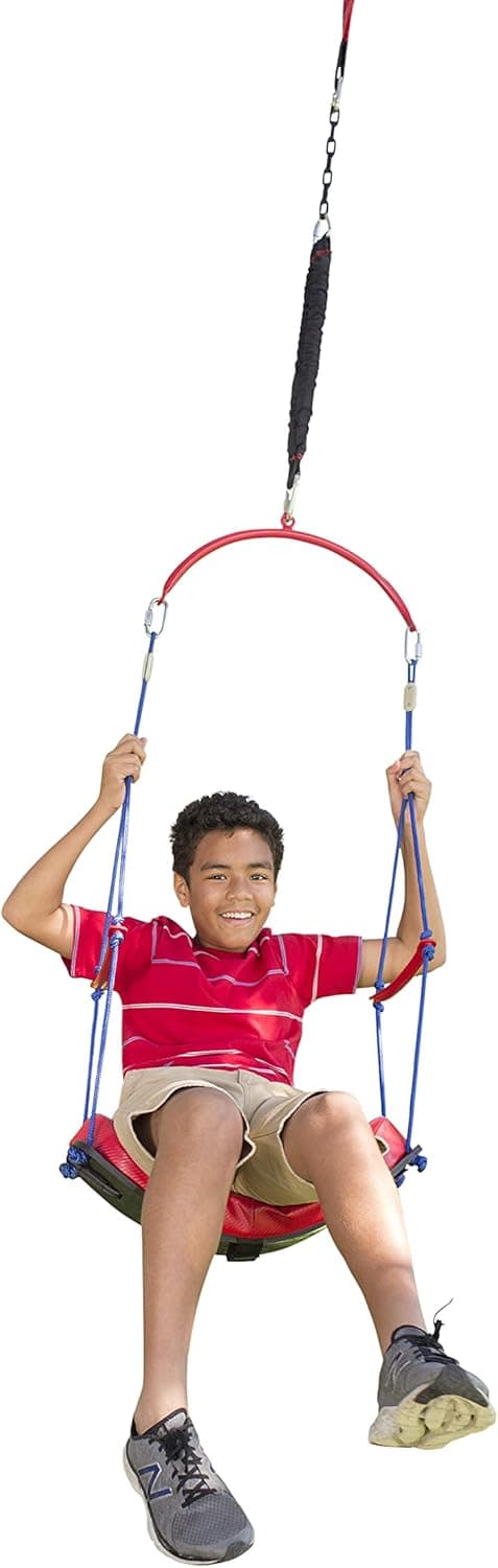 HearthSong 2-in-1 BungeeBounce Tree Swing for Kids with Hanging Rings, 64" L x 24" W, Holds Up to 120 lbs.