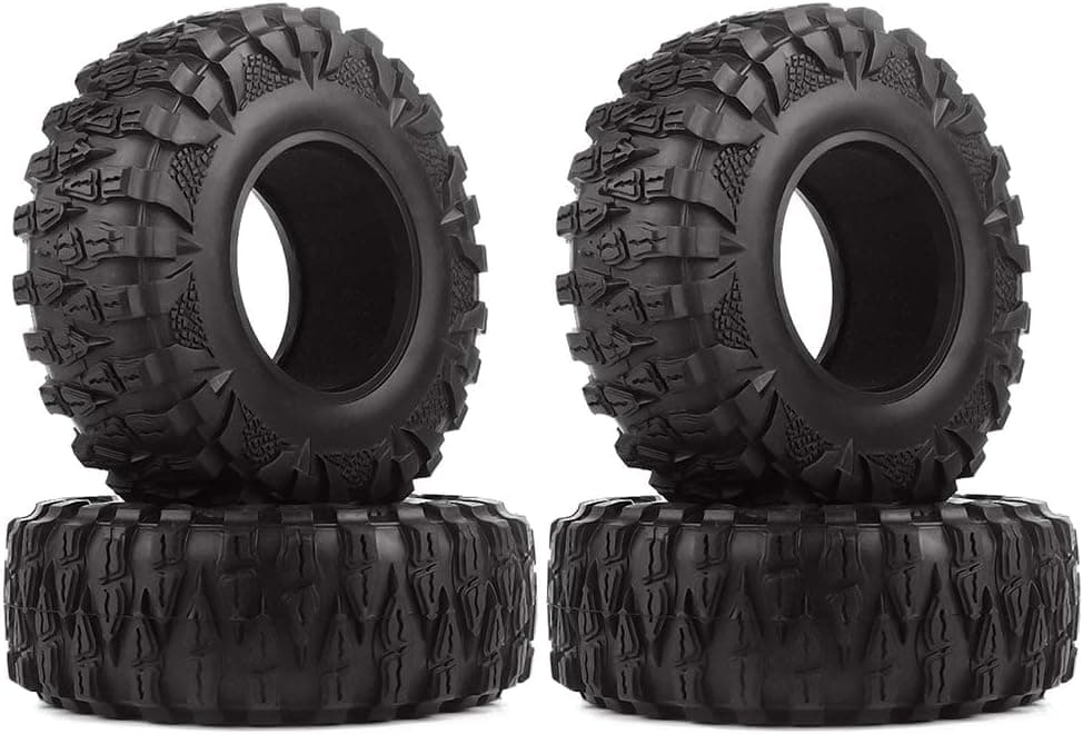 4PCS 2.2 Rubber Mud Grappler Tires for 1:10 RC Crawler Axial SCX10 SCX10 II 90046 90047 TRX4