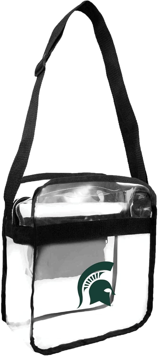 Littlearth unisex-adult NCAA Michigan State Spartans Clear Carryall Crossbody Bag, Clear, 12" x 12" x 6"
