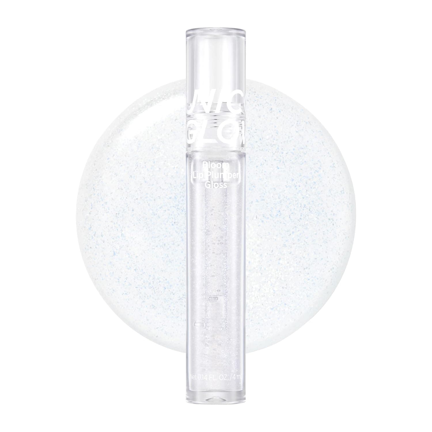 UNICORN GLOW Bloom Lip Plumper Gloss - Shiny Glitter Lip Gloss Clear with Nourishing Lip Oils VEGAN