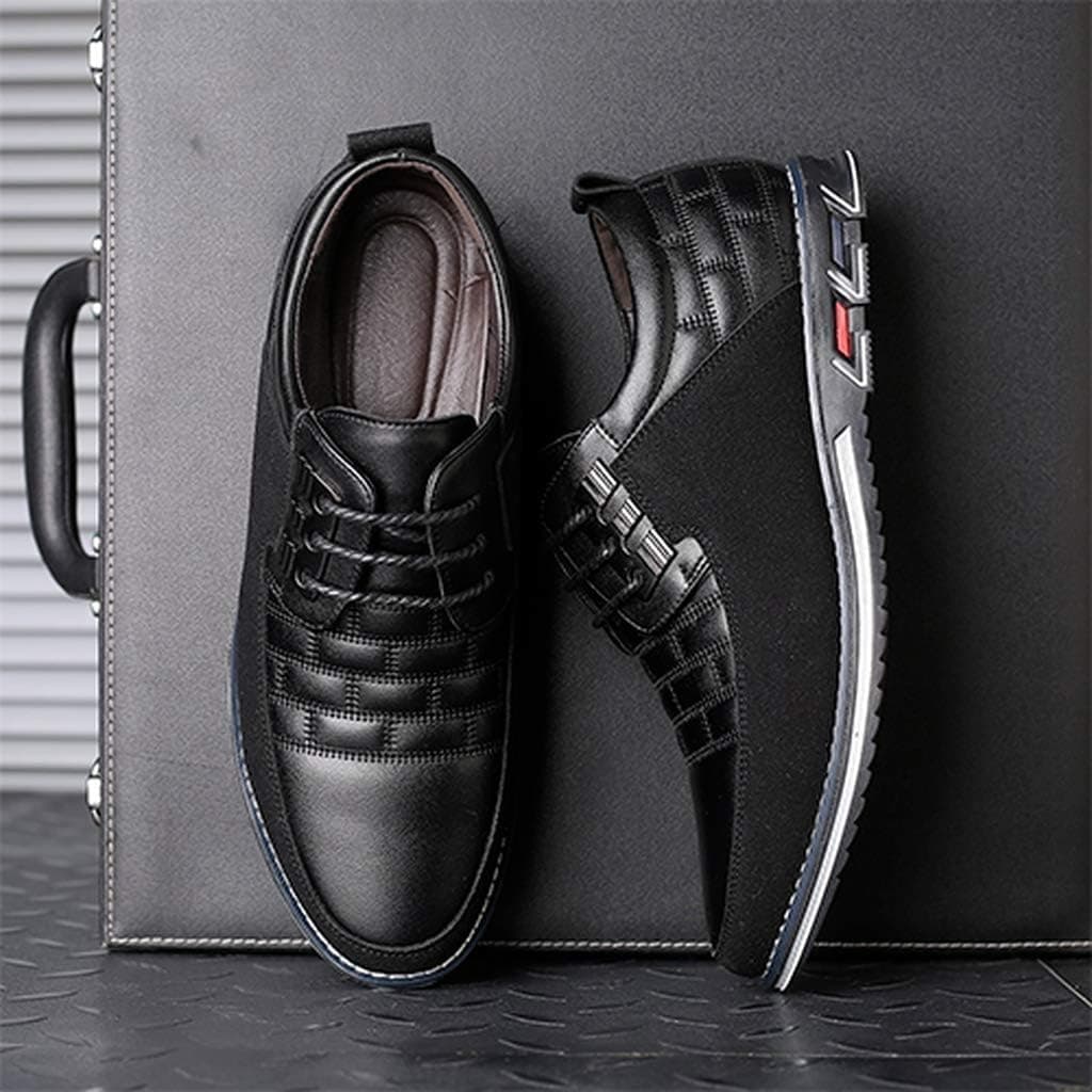Harvards - Hybrid Leather Shoes Zapatos de hombre (Black,US 11/CN45)