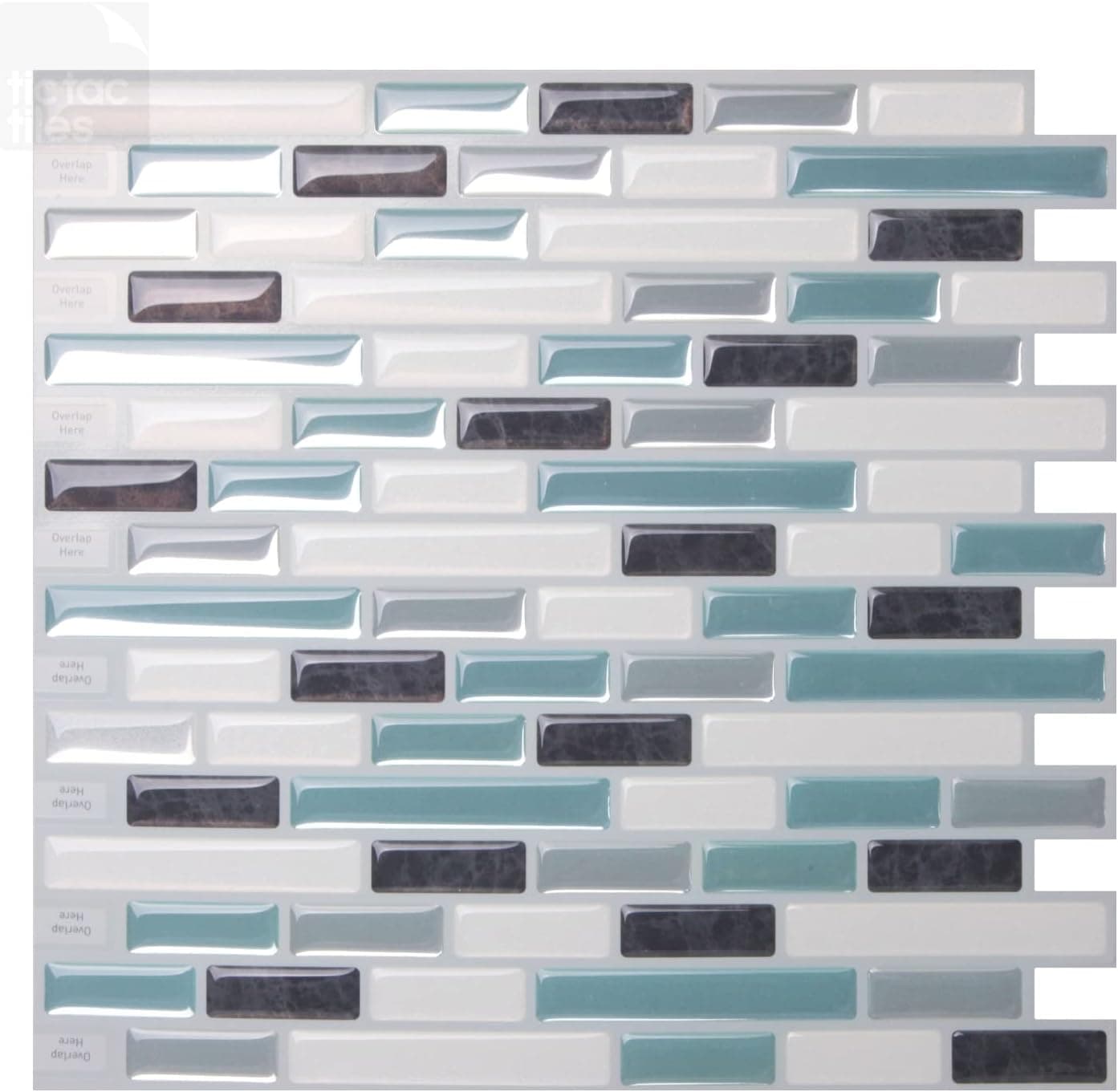 Tic Tac Tiles Peel and Stick Self-Adhesive Removable Stick On Kitchen Backsplash Bathroom 3D Wall Sticker Wallpaper Tiles in Como Marrone (5, Como Marrone)