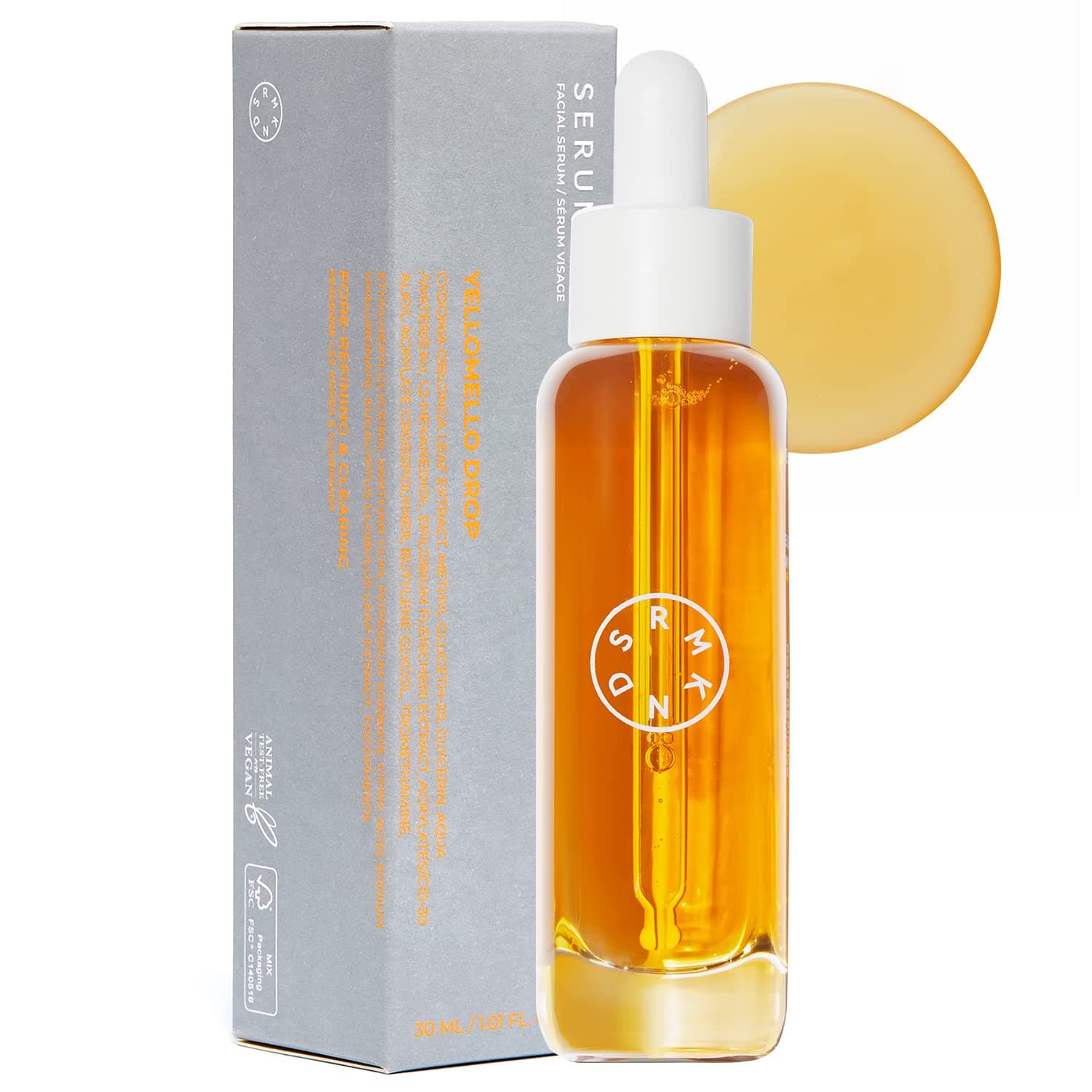 SERUMKIND Yellomello Drop - Pore Refining Face Serum – Marmelo Leaf Extract – Pore Minimizing and Sebum Control for Oily Skin - Vegan, Cruelty Free, Unscented – 1.01 fl.oz.