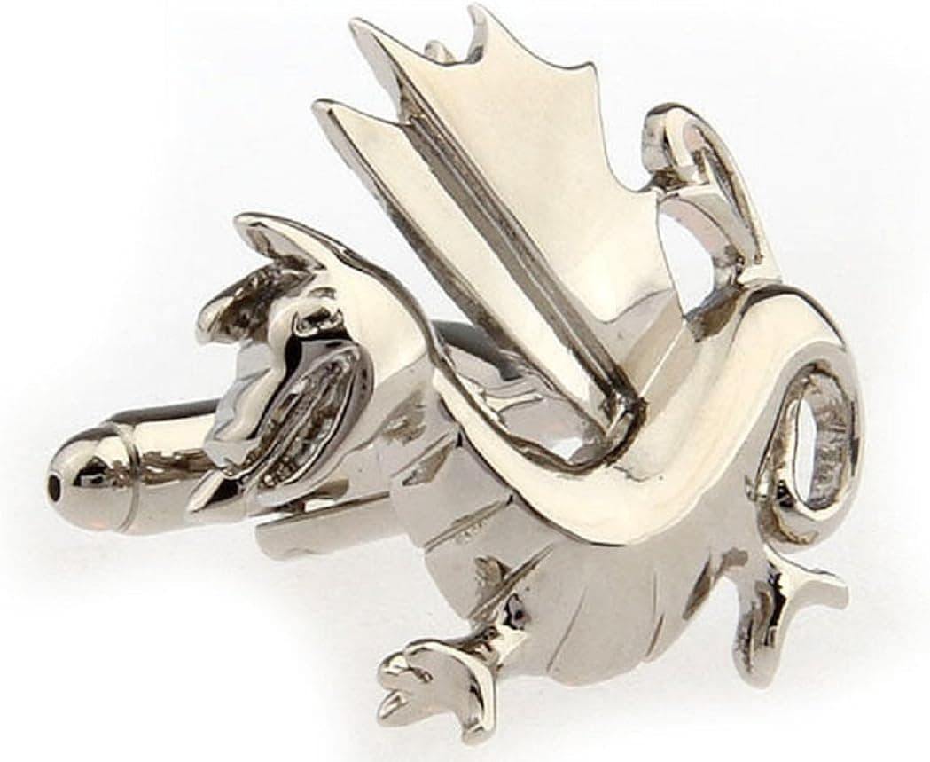 MRCUFF Dragon Pair of Cufflinks in a Presentation Gift Box & Polishing Cloth