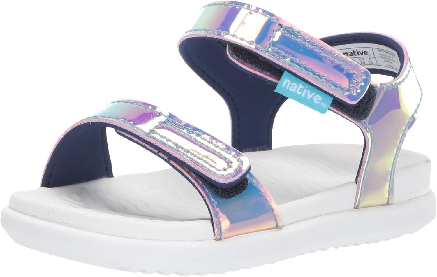 Native Kids Shoes Girl's Charley Hologram (Toddler/Little Kid) Pink Hologram/Shell White 7 Toddler M