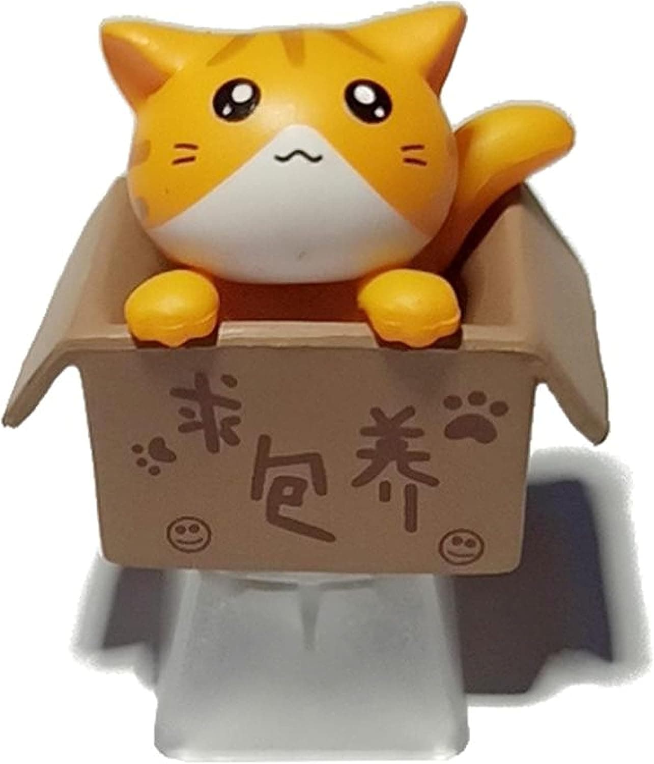 Mirai Past Cat Keycap Esc keycaps DIY Personality Custom Cartoon Anime Keycap Replacement Bottom Backlit Keycaps Gift for Mechanical Keyboard KeyCap OEM R4 Height (Transparent) (Yellow),3.5x3.5x2cm
