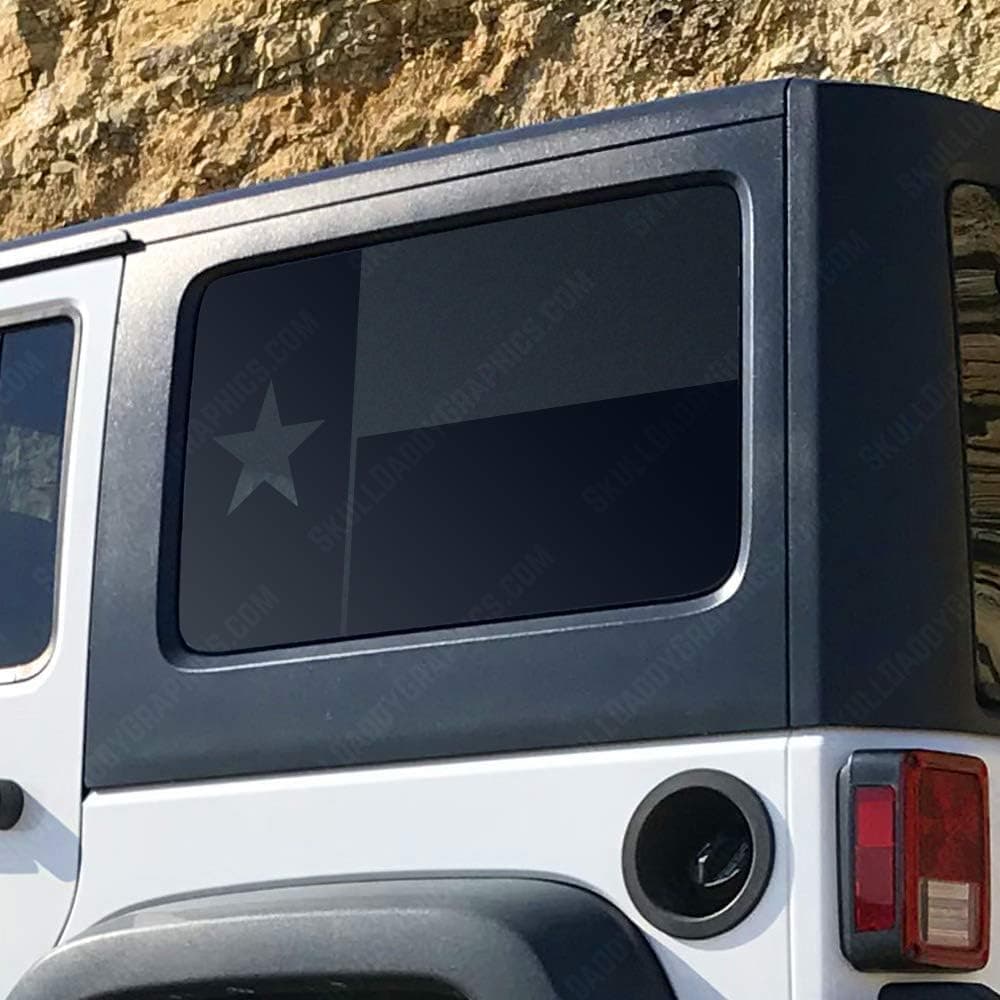Skull Daddy Graphics PRECUT US State Window Flag Decals Stickers to fit Jeep Wrangler JKU 2011-2017 (Texas JKU 4door Driver Side)