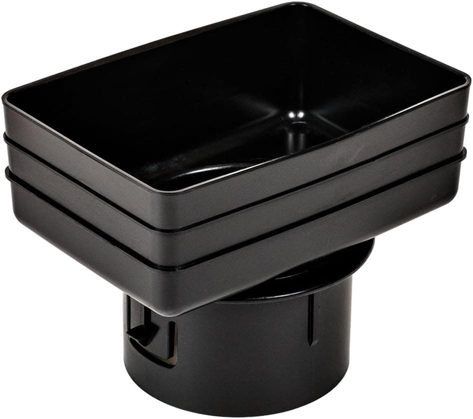 6x4x4 Downspout Adapter (Black)