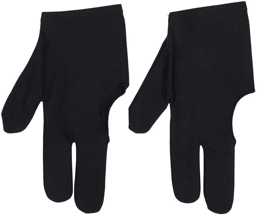 Billiards Gloves 2 Pcs Unisex Man Woman Stretchable 3 Finger Snooker Glove for Billiard Accessories
