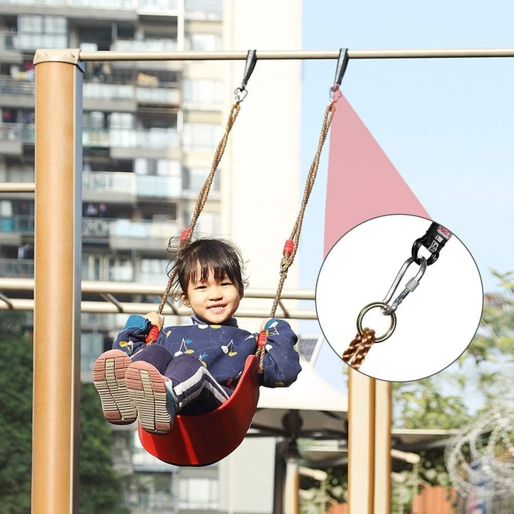 Dulcii Playground Swing Sets with Climb Ladder, Tree Swing Seat Kits and 6 Steps Climb Ladder with Anti-Rust Chains Fit Both for Indoor and Outdoor Use