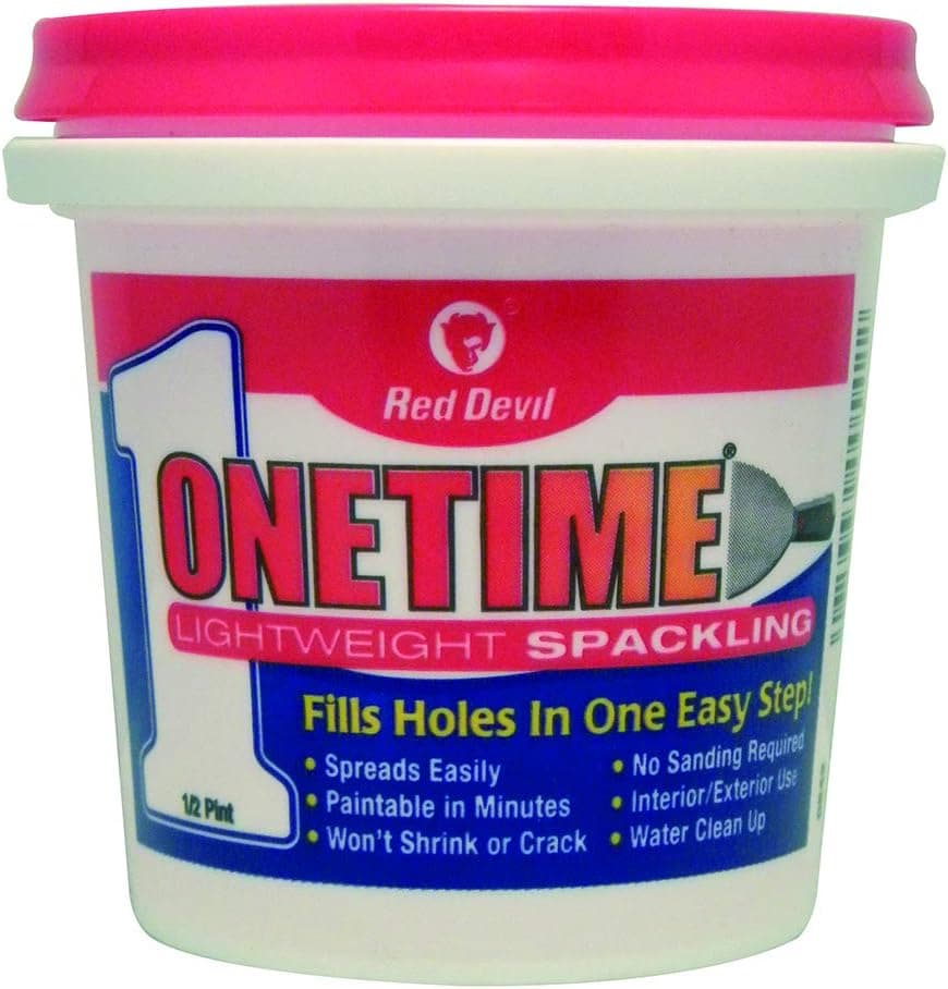 Red Devil 0542 ONETIME Lightweight Spackling, 1/2 Pint, White, 8 Ounce