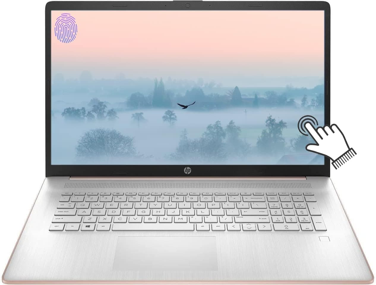 HP Newest 2022 17.3" HD+ Touchscreen Laptop, AMD Ryzen 3 5300U 4-Core (up to 3.80 GHz), 16GB RAM, 512GB PCIe SSD, Backlit KB, Fingerprint, Fast Charge, Windows 10, Rose Gold w/3in1 Accessories