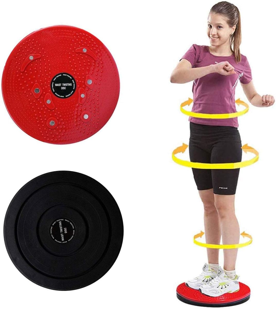OUTLANDWAY Exercise Twist Board, Non-Slip Body Shaping Twisting Waist Twister Plate Exercise Machine.Ankle Body Aerobic and Cardio Exercise Twist Board, Wobble Fitness Fit Waist Exercise