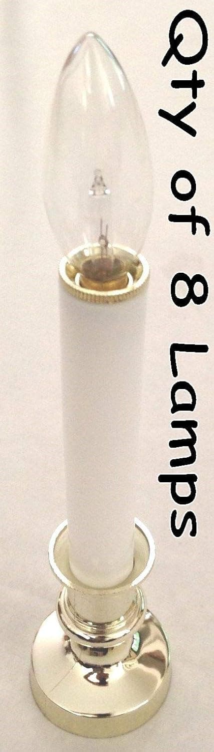 Battery Operated Candle Lamp with Brass Finish Plastic Base (8)