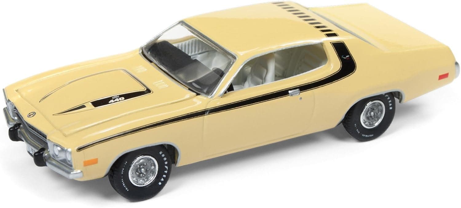 1974 Plymouth Road Runner Yellow Blaze with Black Stripes Auto World’s Premium Limited Edition to 1800 Pieces Worldwide 1/64 Diecast Model Car by Autoworld AWSP002 A