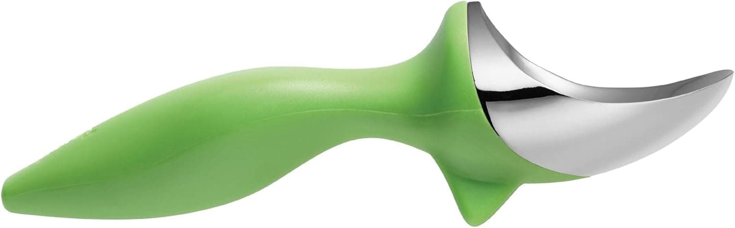 Tovolo Tilt Up Ice Cream Scoop, Ergonomically Balanced Handle, Chrome Plated, Dishwasher Safe, Spring Green