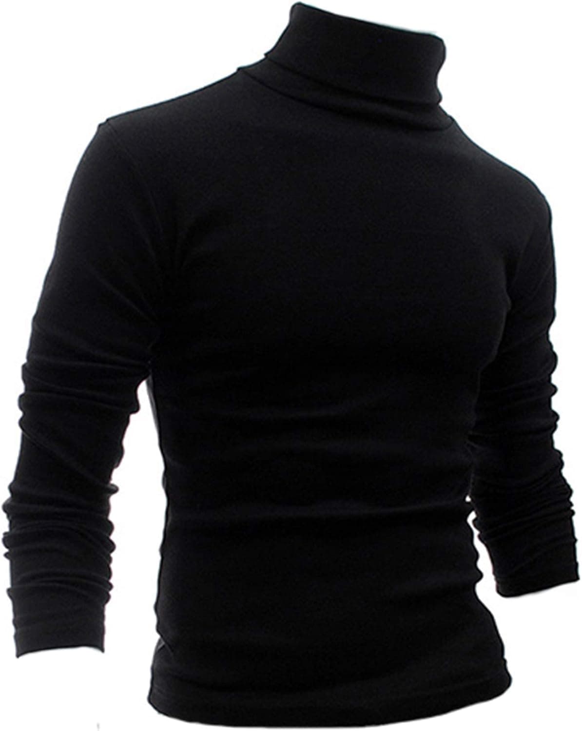 Nuofengkudu Men's Slim Fit Turtleneck Pullover Top Casual Lightweight Long Sleeve Sweater Thermal T-Shirt Blouse