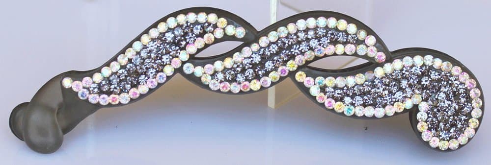 4.1" Banana Clip with Crystals - Charcoal
