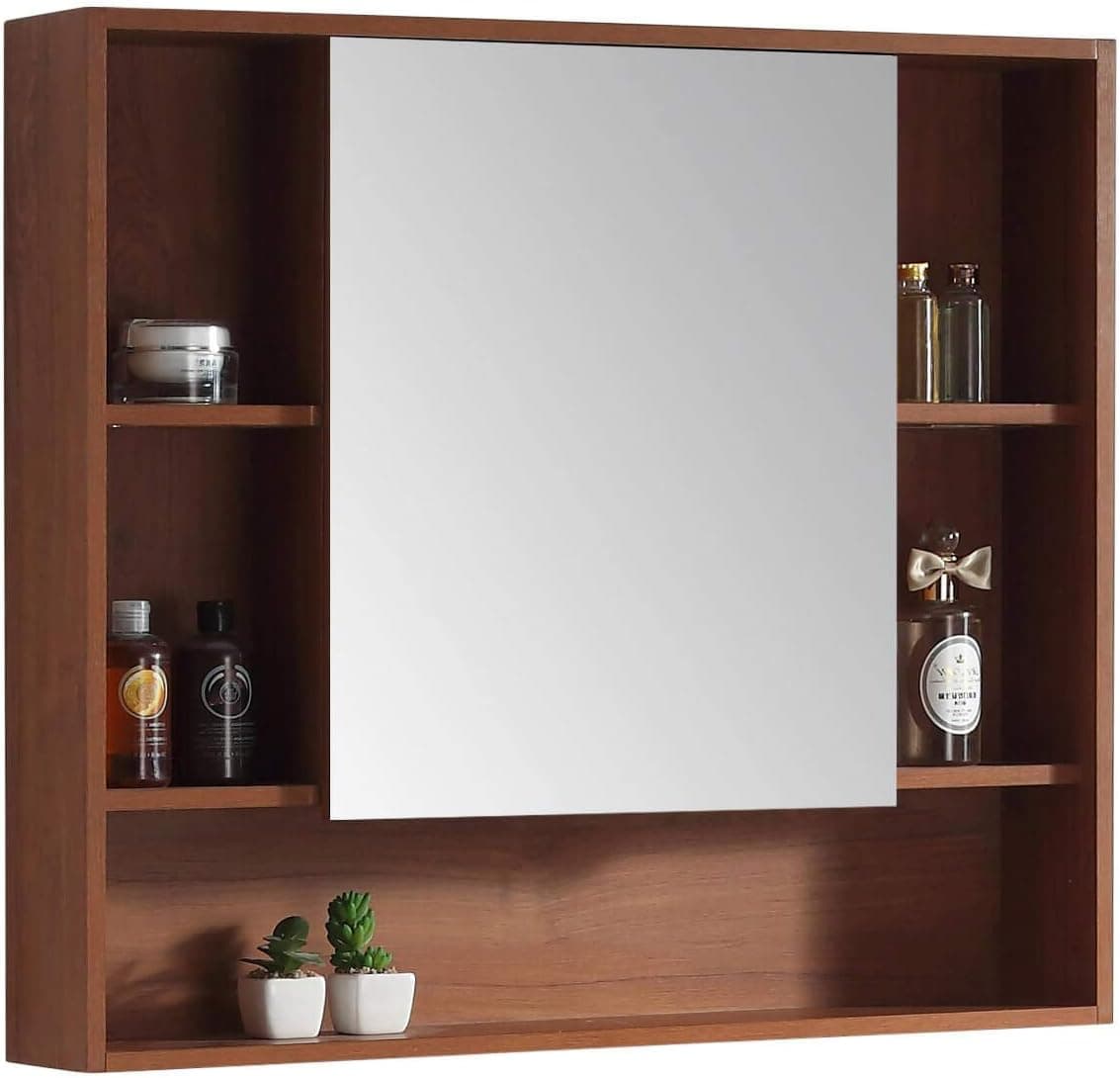 Fine Fixtures Surface Mount 36" Bathroom Medicine Cabinet, Walnut.