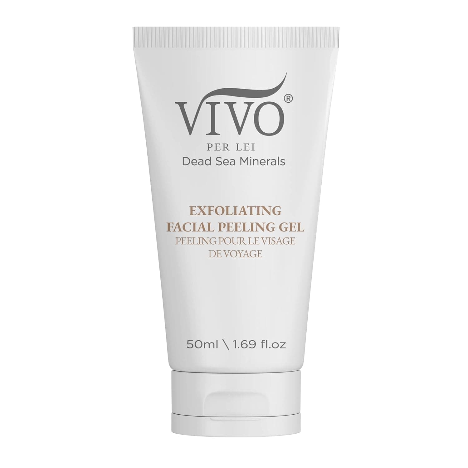Vivo Per Lei Dead Sea Peeling Gel - Exfoliating Peel Gel for Women - Face Exfoliator Gel with Dead Sea Minerals - Face Peel for All Skin Types - Facial Gel Peel - 50 ml / 1.69 Fl Oz