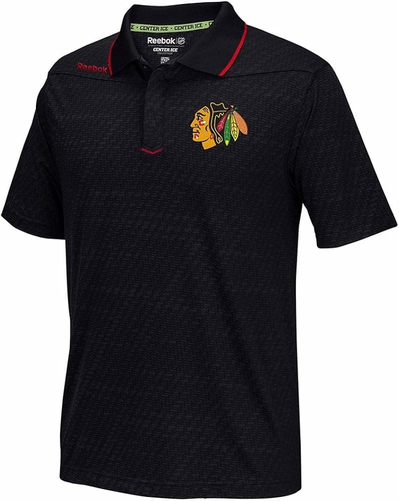 Reebok Chicago Blackhawks NHL 2016 Center Ice Travel Speedwick Polo Shirt