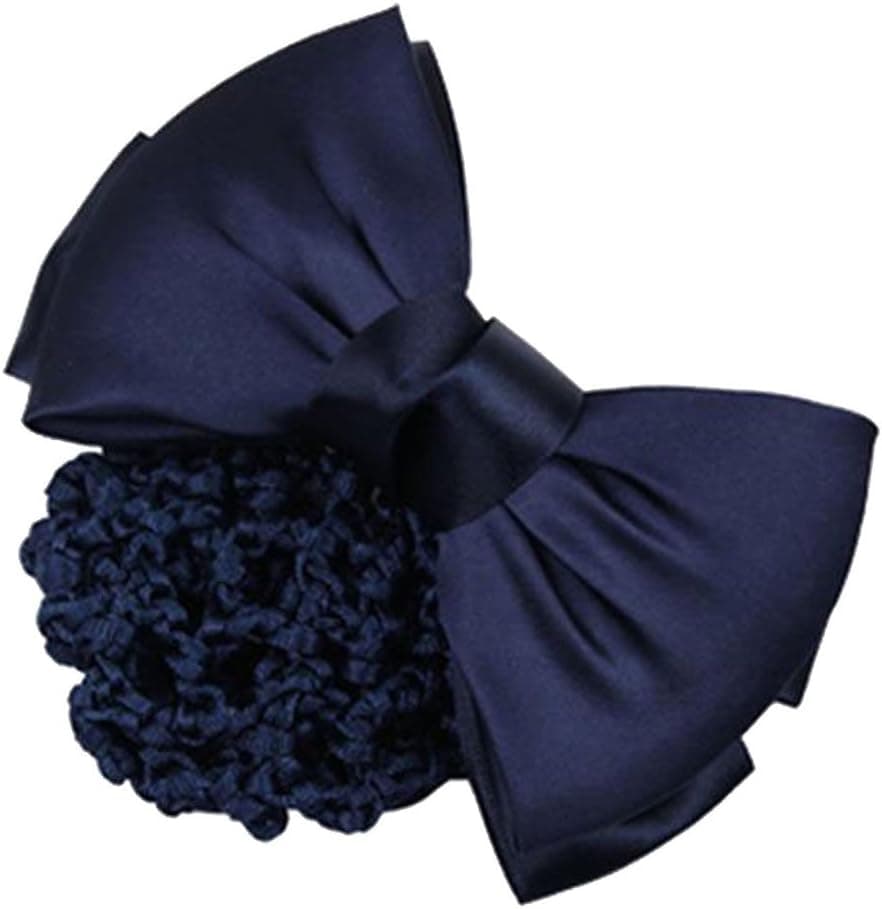 eFuture(TM) Blue Women Bun Cover Net Snood Bowknot Decor Barrette Hair Clip +eFuture's nice Keyring