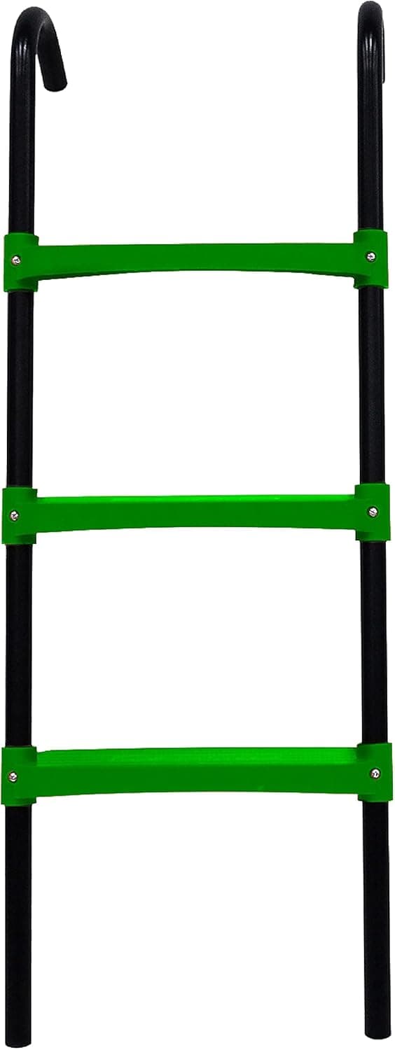 Trampoline Ladder - 3 Step Wide Universal Trampoline Ladder for Kids - Trampoline Accessories - Powder Coated & UV Treated Trampoline Steps for All Weather Exposure - Sturdy & Safe Design