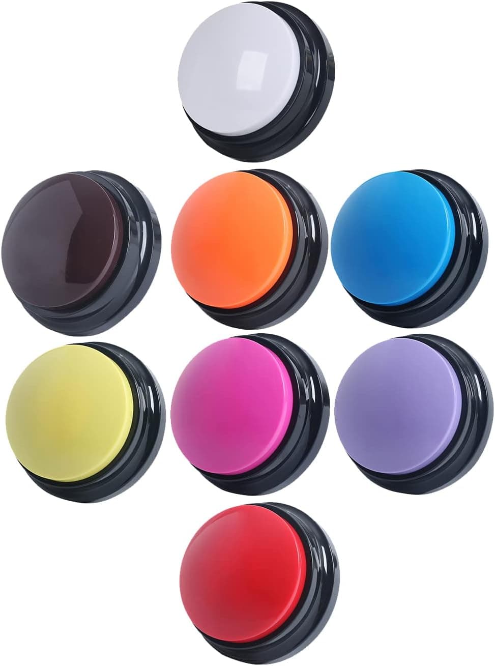 PELTEFLU Voice Recording Button, 30 Second Record Button for Dog Pet Interactivity, Gift for Friend, Family, 8 Color Have Coffee and White