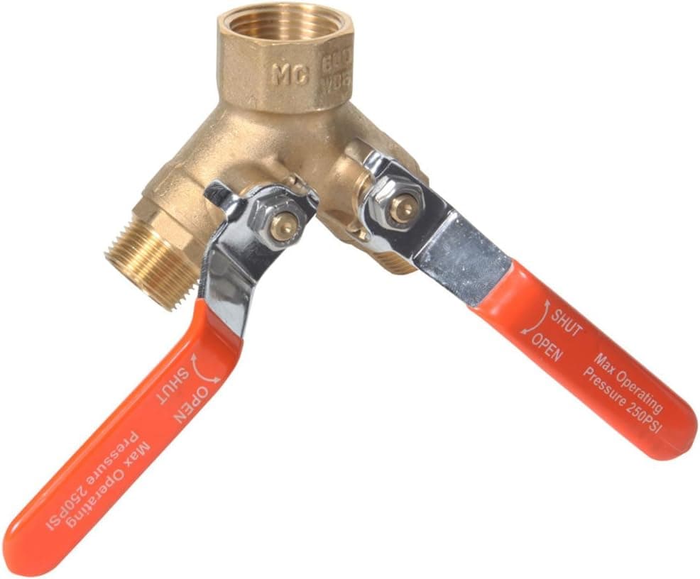 Midwest Control MTAD-7510 1" FPT x 3/4" Mpt 3-Way Brass Ball Valve 250 Psi Cwp