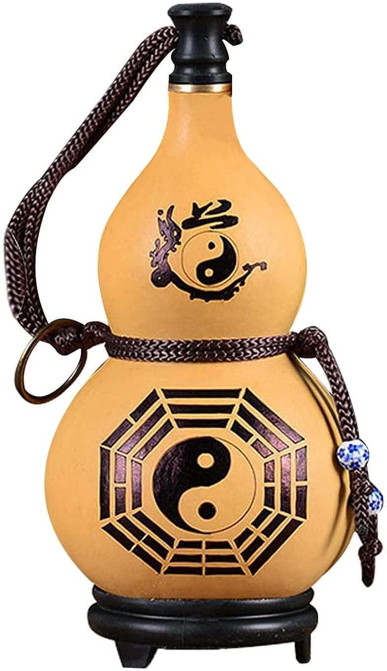 OPENDOOR Natural Wine Gourd, Outdoor Portable Water Bottle, Water, Wine,Medicine Gourd (9.5 tall)