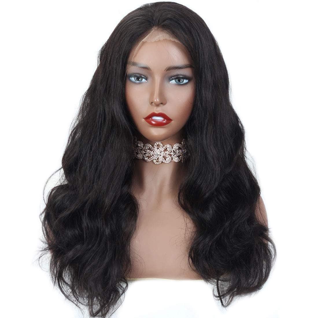 ANGIE QUEEN 13x4 Frontal Lace Wig Brazilian Body Wave Hair Wig 100% Unprocessed Body Wave Lace Front Wig Virgin Human Hair Wigs 18inch Pre Plucked Body Wave Hair Wigs 150% Density Glueless