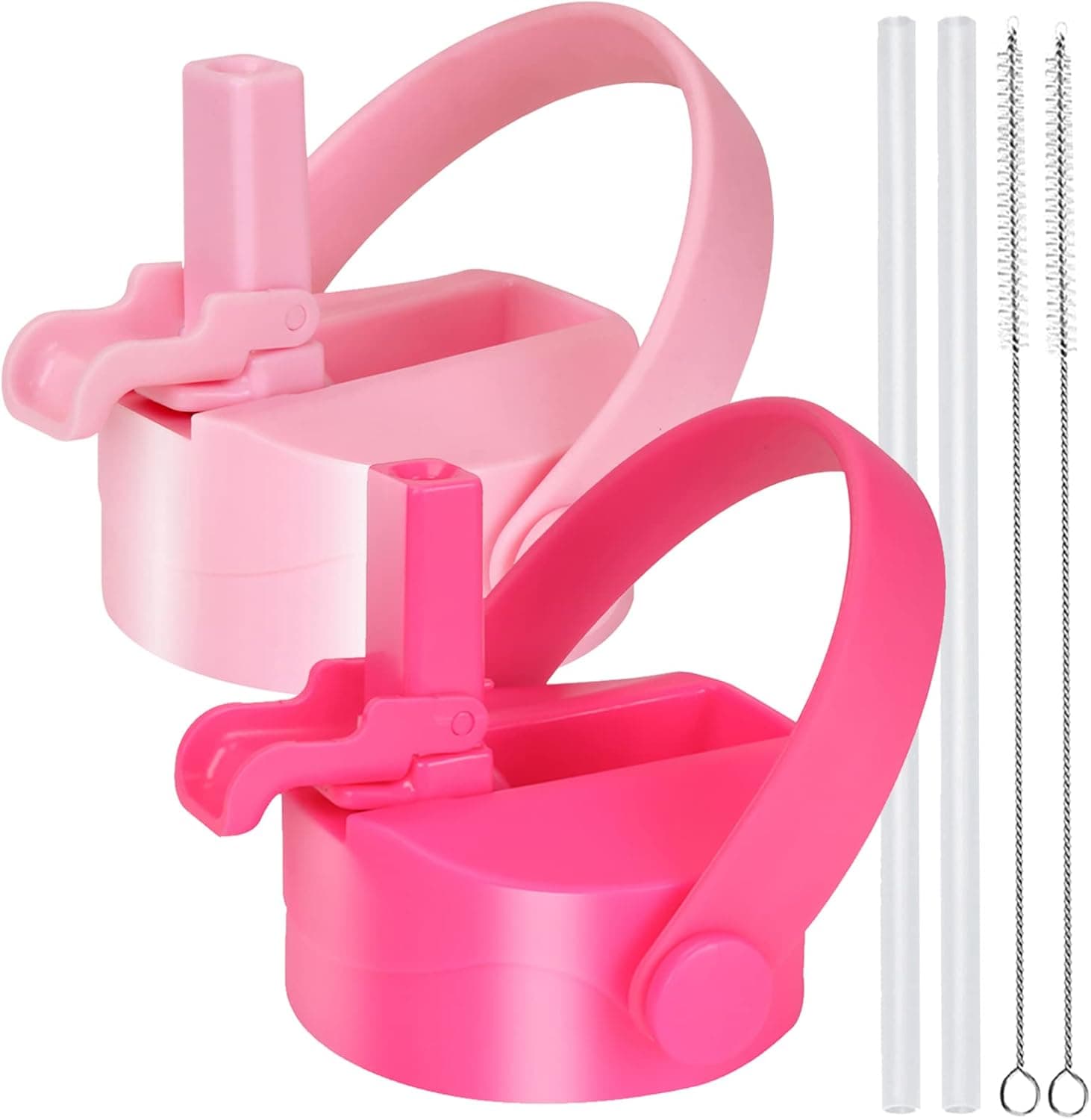 XACIOA Straw Lid Compatible with Hydro Flask Wide Mouth Bottle and Most Sports Water Bottles, Fit 12 16 18 32 40 64 oz Bottle with Replacement Straw and Brush