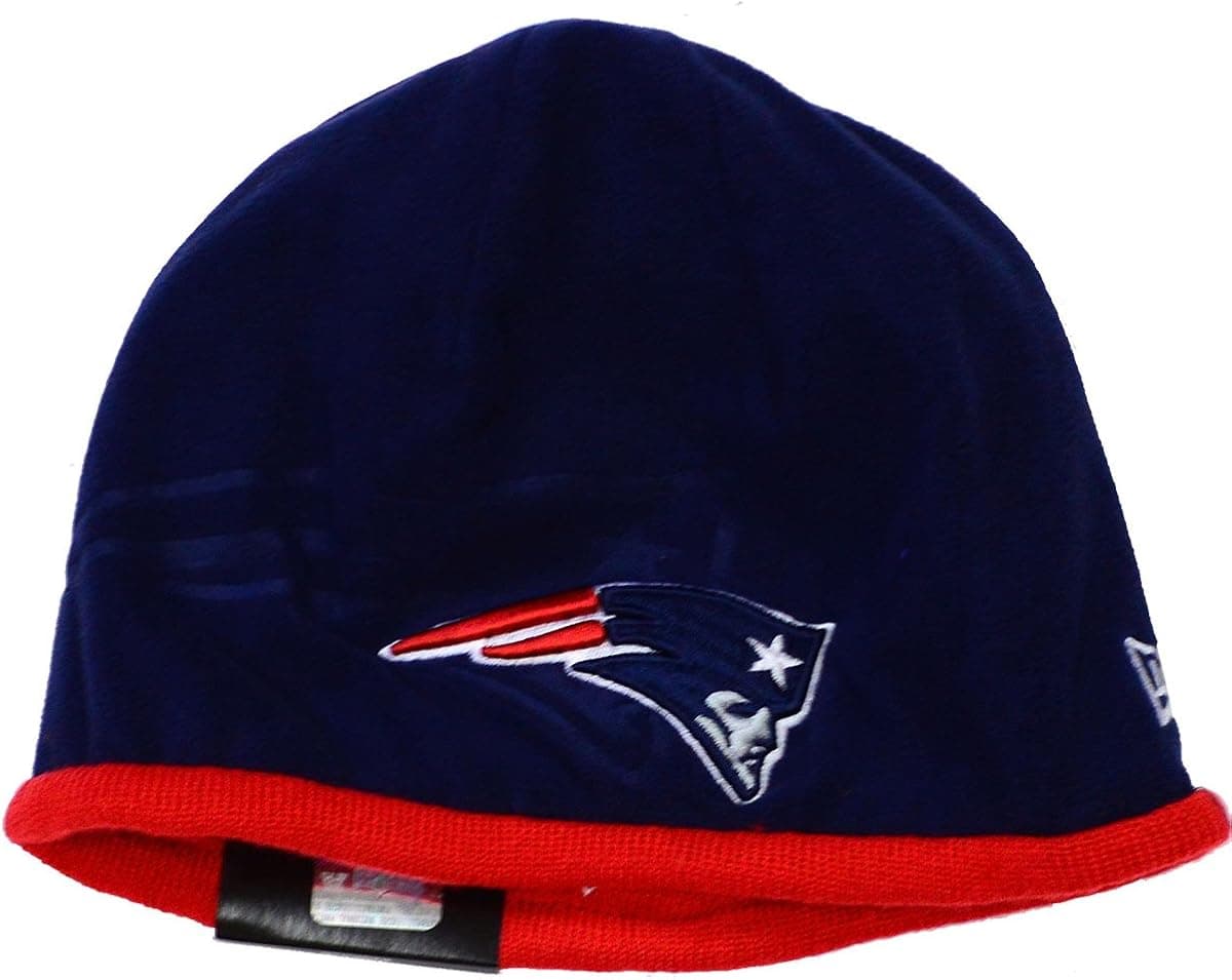 New Era Men's NFL 2015 New England Patriots Sideline Tech Knit Hat Navy/Red Size One Size