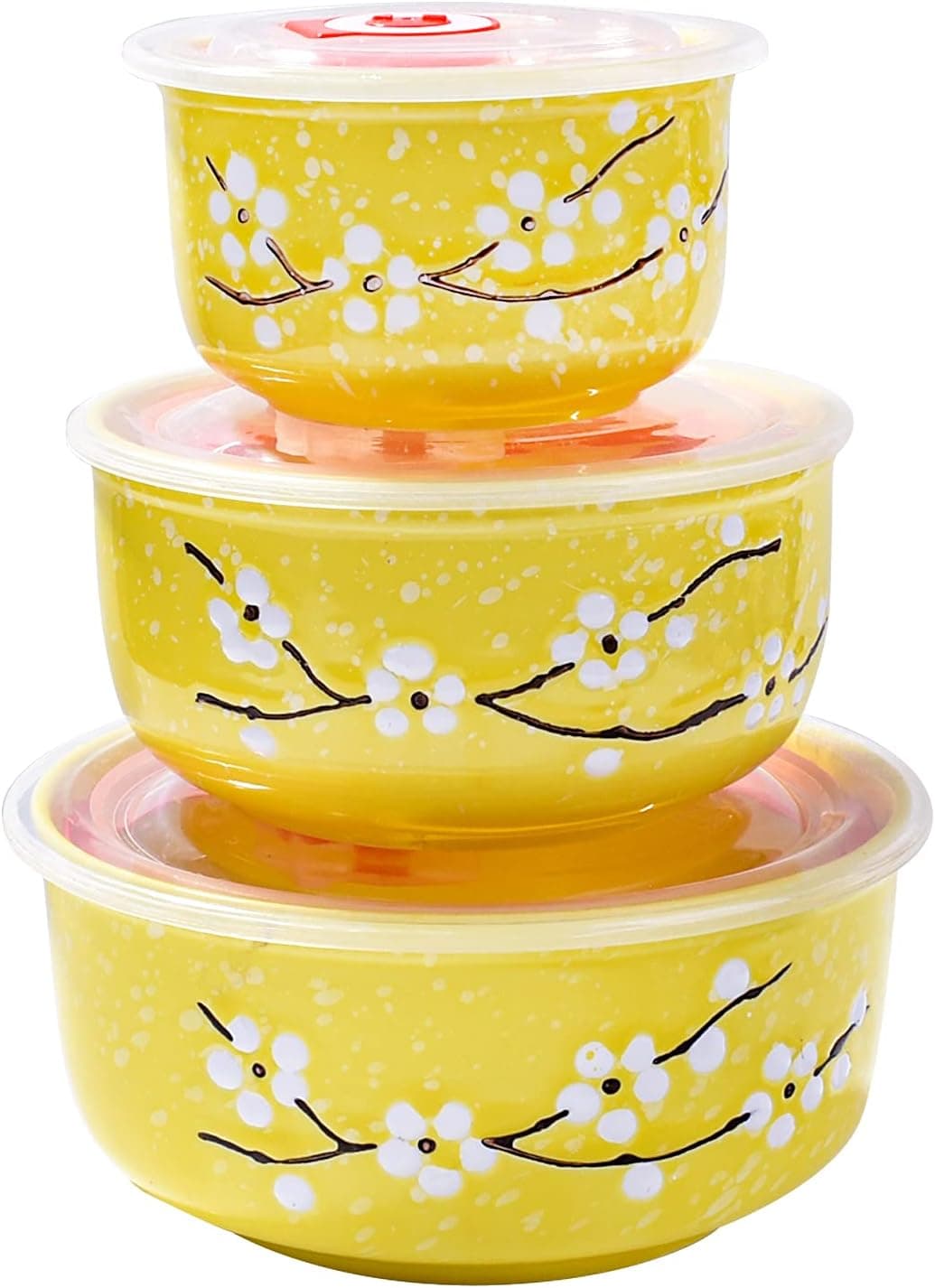 Whitenesser Bowls with Lids Set of 3, Microwaveable Bowls with lids, Mixing bowls with lid, Food Storage Containers with Lid