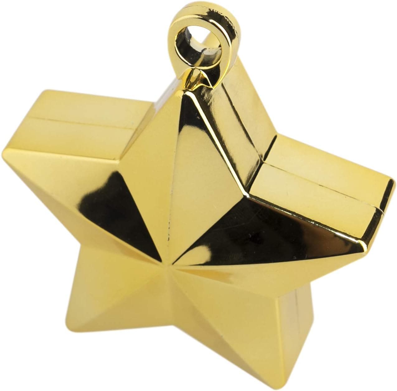 Amscan Foil Star Balloon Weights, 6 Oz, 4-1/2"H x 3-1/4"W x 2"D, Gold, Pack Of 12 Weights
