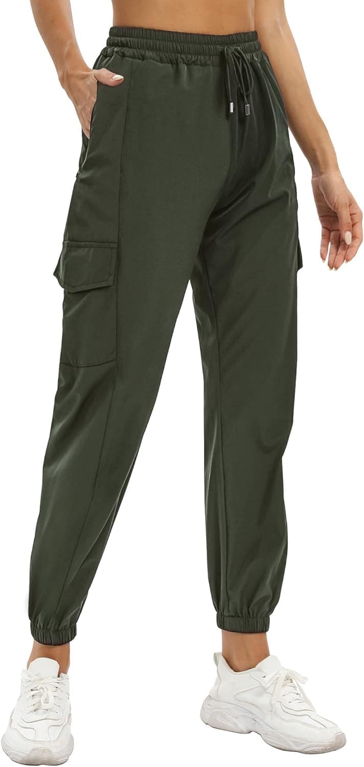 siliteelon Womens Joggers Quick Dry Lightweight Hiking Track Pants Running Journey Lounge Outdoor with Zipper Pockets