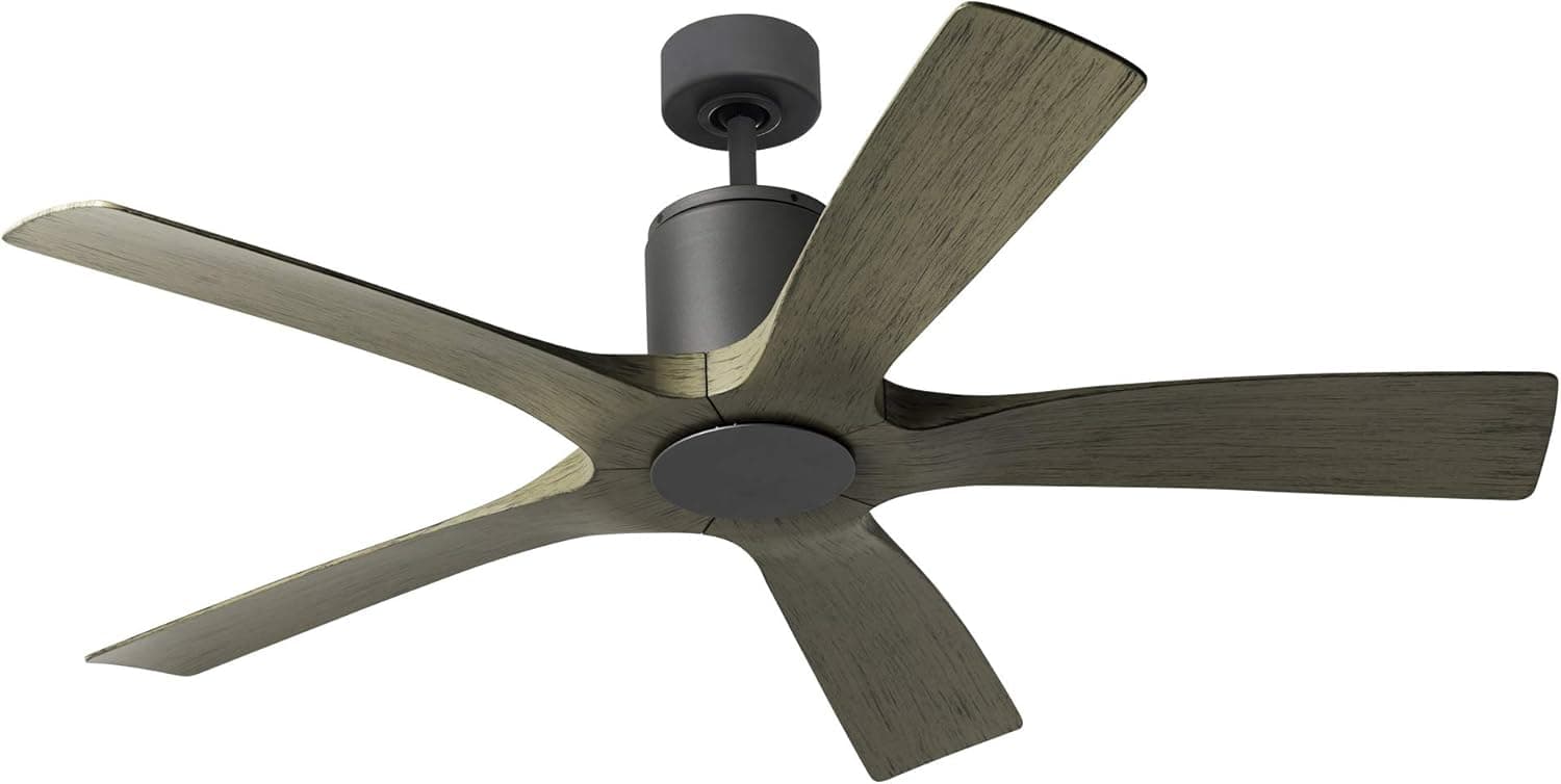 Aviator Smart Indoor and Outdoor 5-Blade Ceiling Fan 54in Graphite Weathered Gray with Remote Control (Light Kit Sold Separately) works with Alexa, Google Assistant, Samsung Things, and iOS or Android App