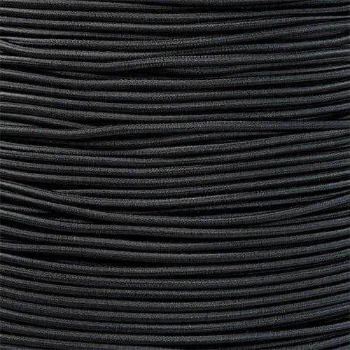 Golberg 1/8 Inch Diameter Shock Cord - Elastic Stretch Rope for Custom Bungee Lengths - (Black, 100 Feet)