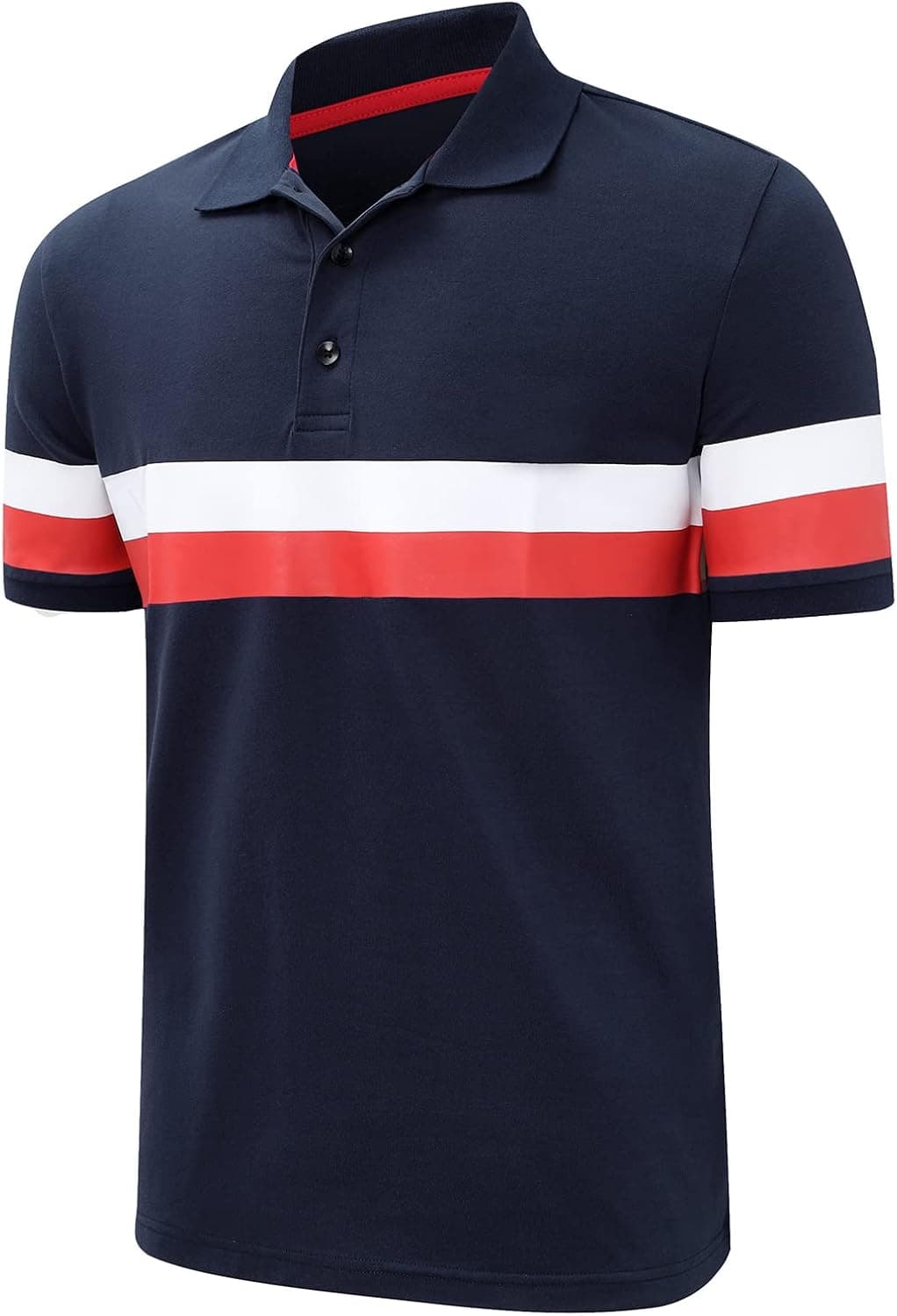 JMIERR Mens Short Sleeve Polo Shirts Casual Basic Button Up Tee Shirts