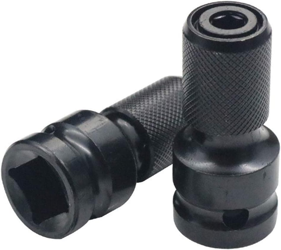 2 PCS 1/2 inch Square Drive to 1/4 inch Hex Female Socket Adapter Converter Chuck Adapter for Impact Air and Electric Wrench