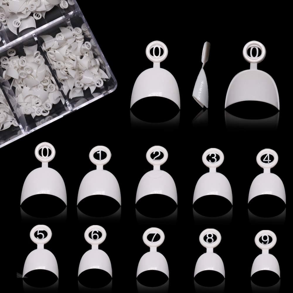 Short French Nail Tips - White Acrylic False Nail Tips FINGERQUEEN 600pcs Fake Nails Half Cover False Nail with Case for Nail Salons and DIY Nail Art,12 Sizes